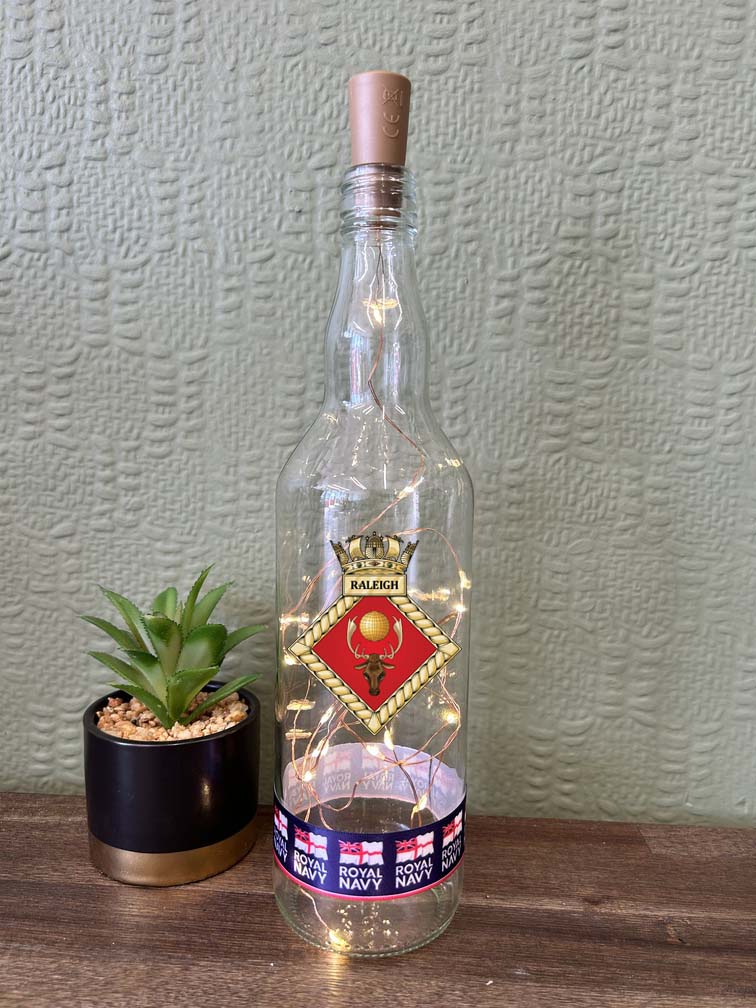 HMS Raleigh - Bottle With Lights