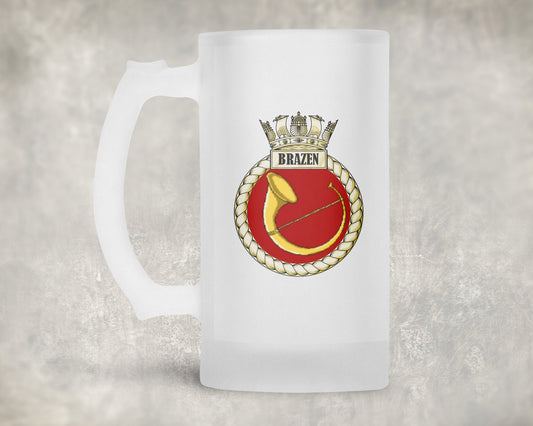 HMS Brazen - Frosted Stein/Tankard/Beer Mug - Frosted Stein/Tankard/Beer Mug