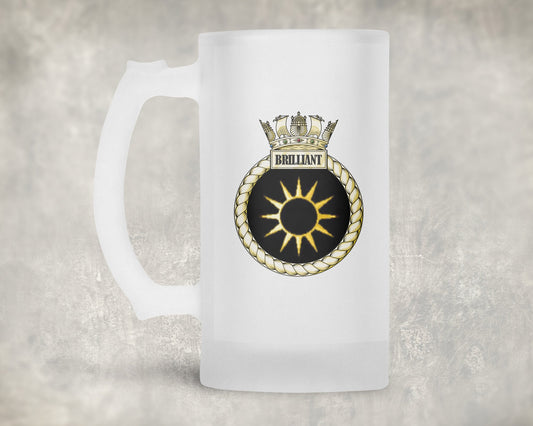 HMS Brilliant - Frosted Stein/Tankard/Beer Mug - Frosted Stein/Tankard/Beer Mug
