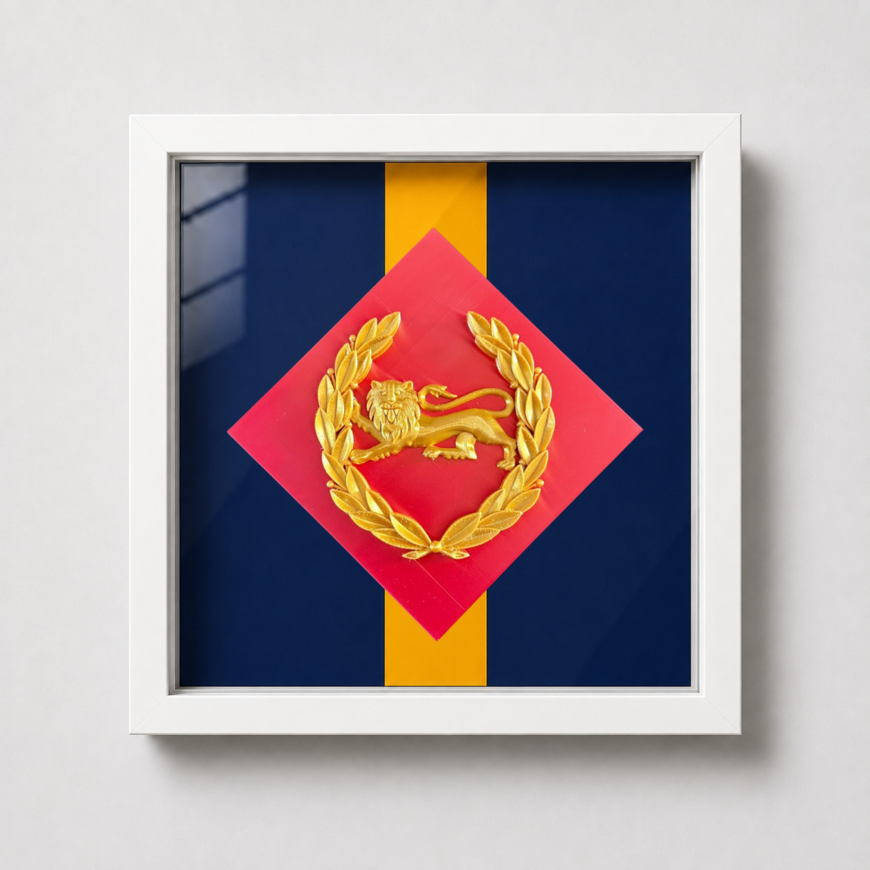 King's Own Royal Border Regiment Beret Badge Stable Belt Display Frame | Officially Licensed