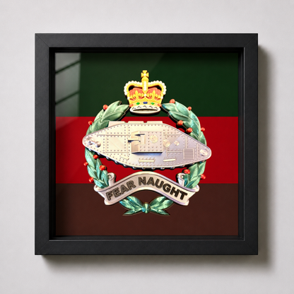 Royal Tank Regiment Queen's Crown Cap Badge Display Frame | Officially Licensed
