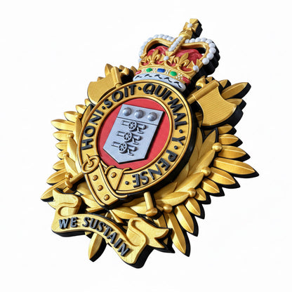 Royal Logistics Corps Queen's Crown Officers Variant Cap Badge | Officially Licensed