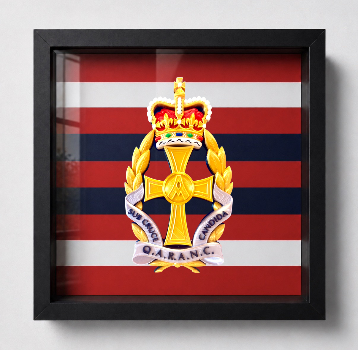 Queen Alexandra's Royal Army Nursing Corps Queen's Crown Cap Badge Display Frame | Officially Licensed