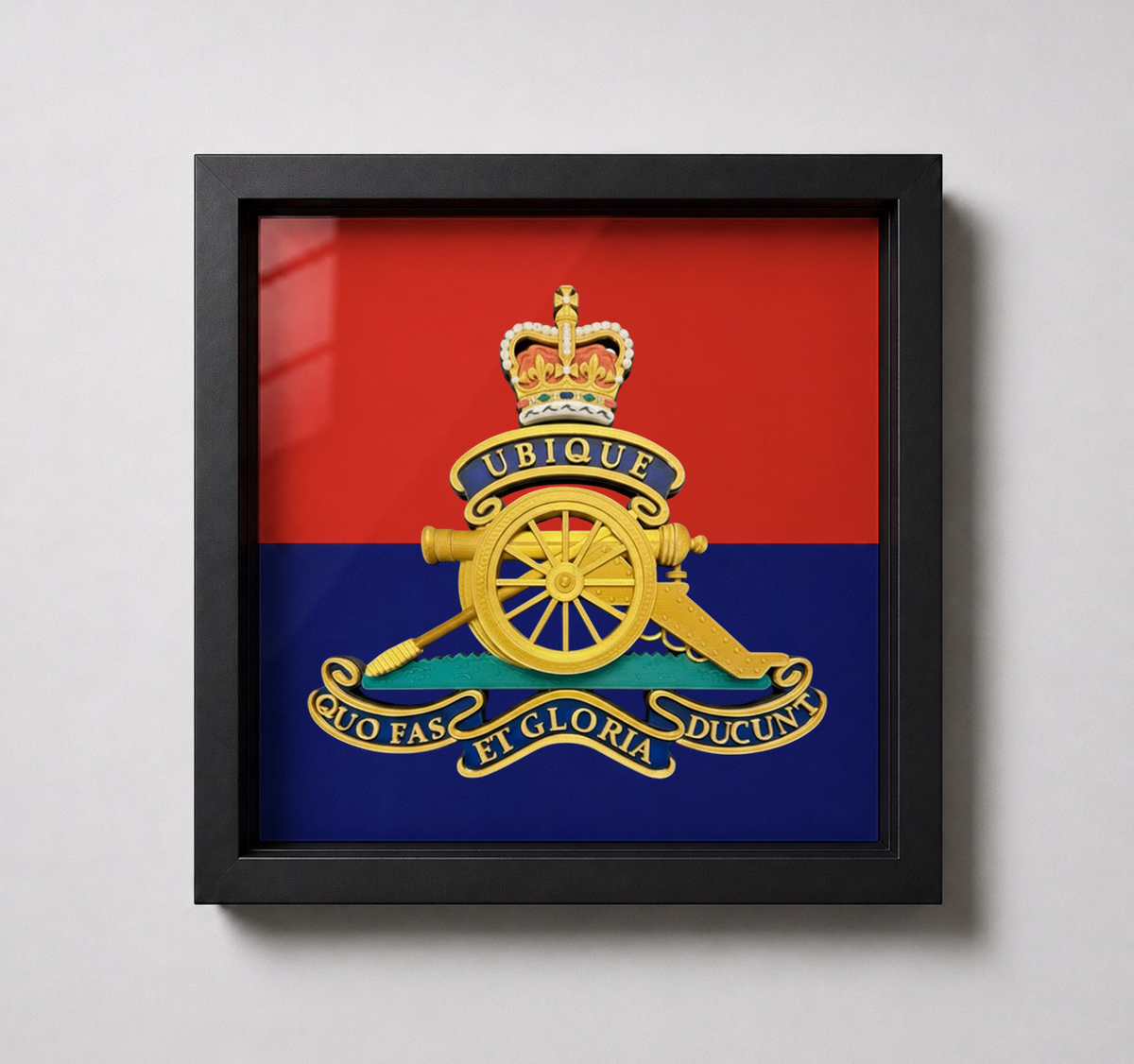 Royal Regiment of Artillery Queen's Crown Cap Badge Display Frame | Officially Licensed