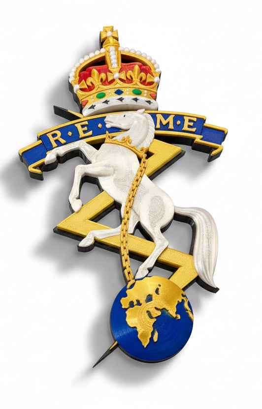 REME 3D Printed Cap Badge King's Crown