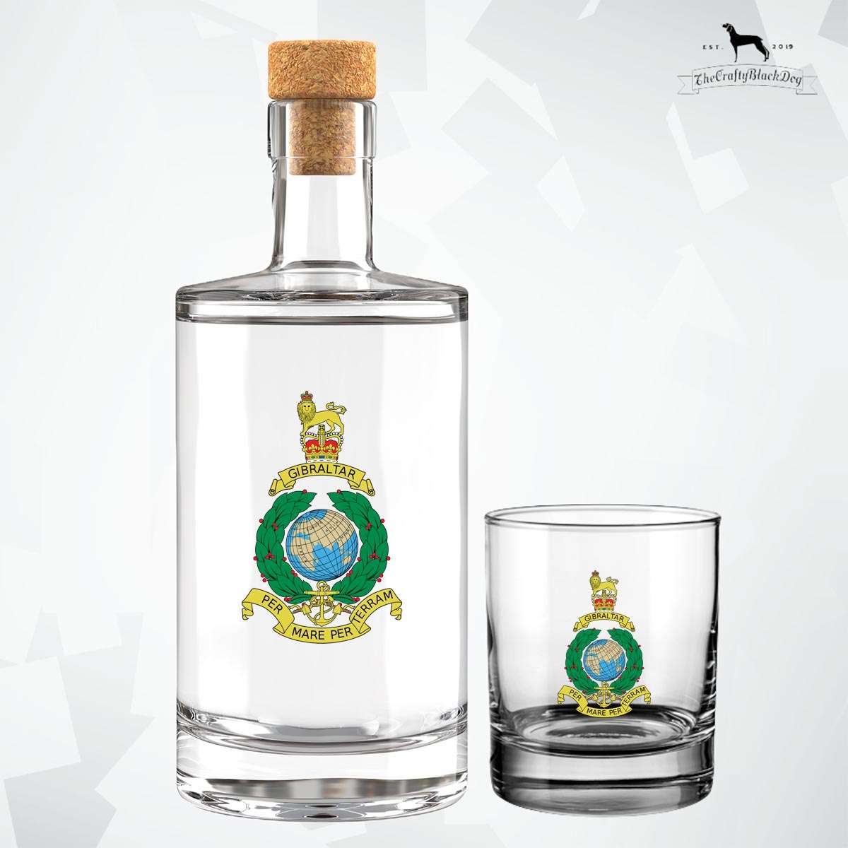 Royal Marines Corps Crest - Fill Your Own Spirit Bottle