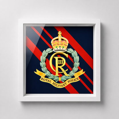 Royal Military Police Cap Badge Display Frame – King's Crown | Officially Licensed