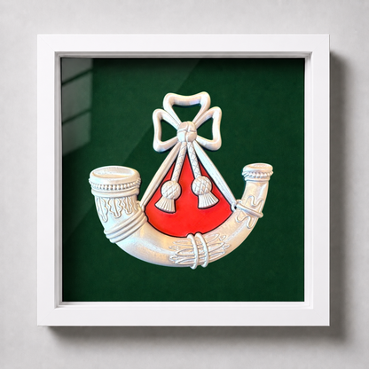 Light Infantry Cap Badge Display Frame – Red Centre | Officially Licensed