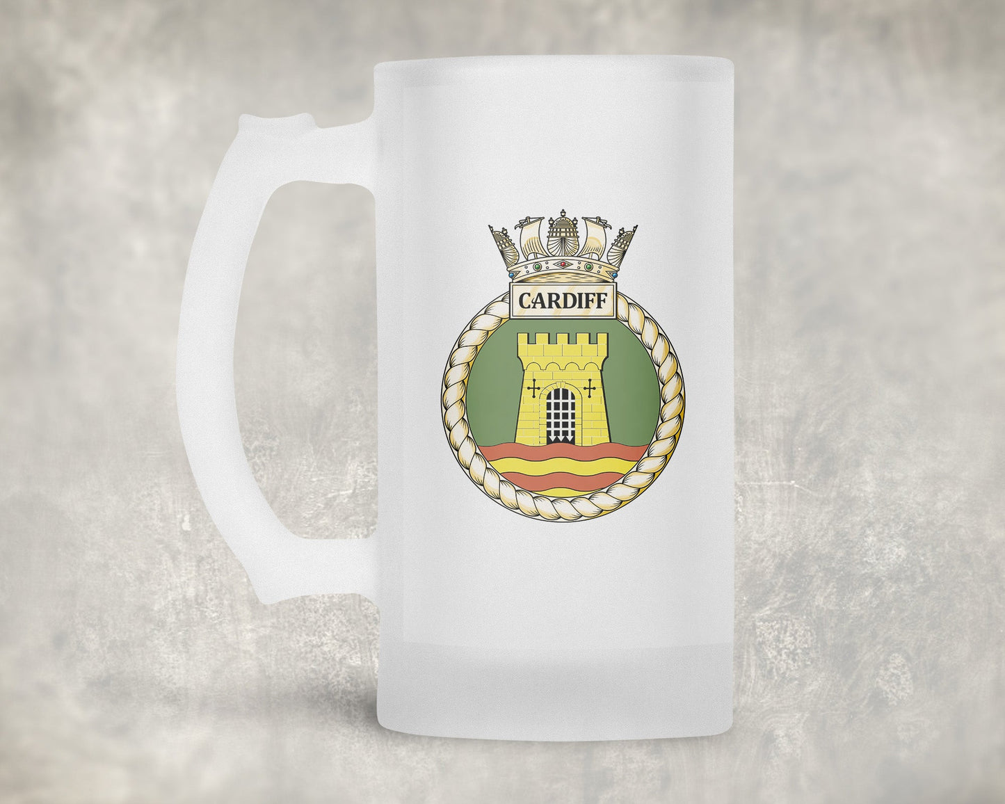 HMS Cardiff - Frosted Stein/Tankard/Beer Mug - Frosted Stein/Tankard/Beer Mug