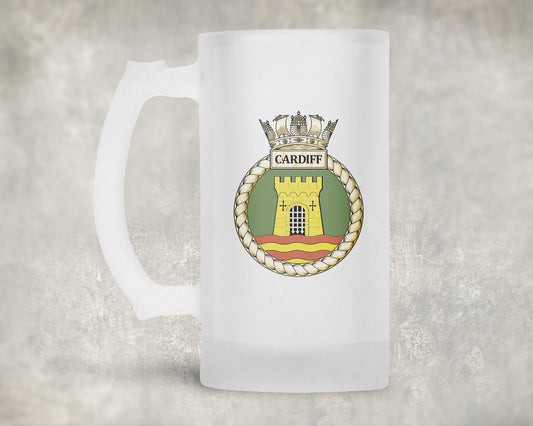 HMS Cardiff - Frosted Stein/Tankard/Beer Mug - Frosted Stein/Tankard/Beer Mug