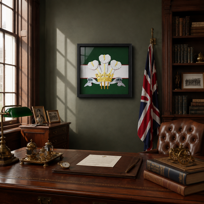 The Royal Regiment of Wales Silver, Gold & White Cap Badge Display Frame | Officially Licensed
