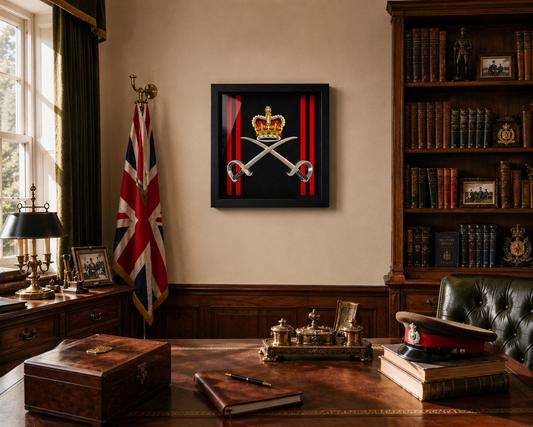 Royal Army Physical Training Corps (RAPTC) Cap Badge Display Frame – Queen's Crown | Officially Licensed
