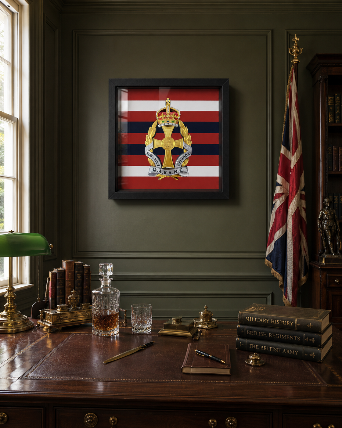 Queen Alexandra's Royal Army Nursing Corps King's Crown Cap Badge Display Frame | Officially Licensed