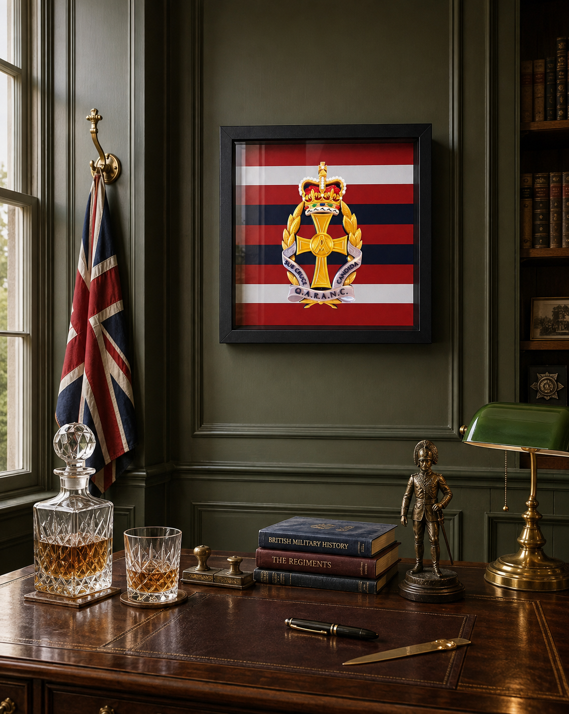 Queen Alexandra's Royal Army Nursing Corps Queen's Crown Cap Badge Display Frame | Officially Licensed