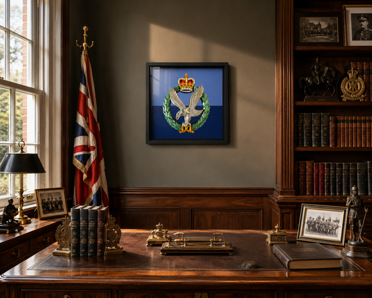 Army Air Corps Cap Badge Display Frame – Military Colours Queen's Crown | Officially Licensed