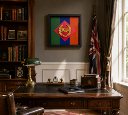 King's Own Royal Border Regiment Beret Badge Regimental Colours Display Frame | Officially Licensed