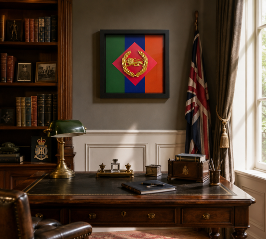 King's Own Royal Border Regiment Beret Badge Regimental Colours Display Frame | Officially Licensed