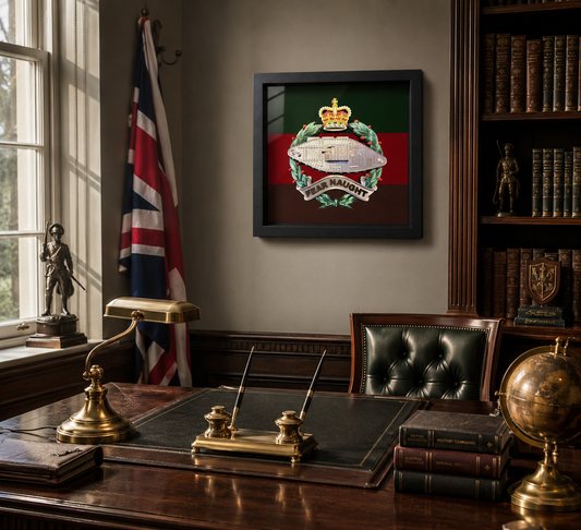Royal Tank Regiment Queen's Crown Cap Badge Display Frame | Officially Licensed