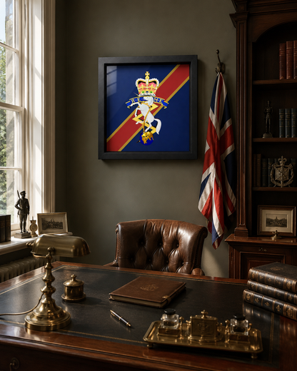 Royal Electrical and Mechanical Engineers Queen's Crown Cap Badge Display Frame | Officially Licensed
