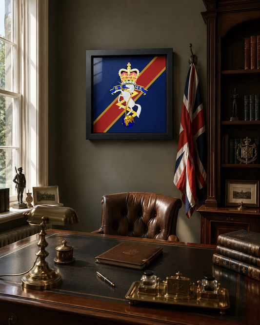Royal Electrical and Mechanical Engineers Queen's Crown Cap Badge Display Frame | Officially Licensed