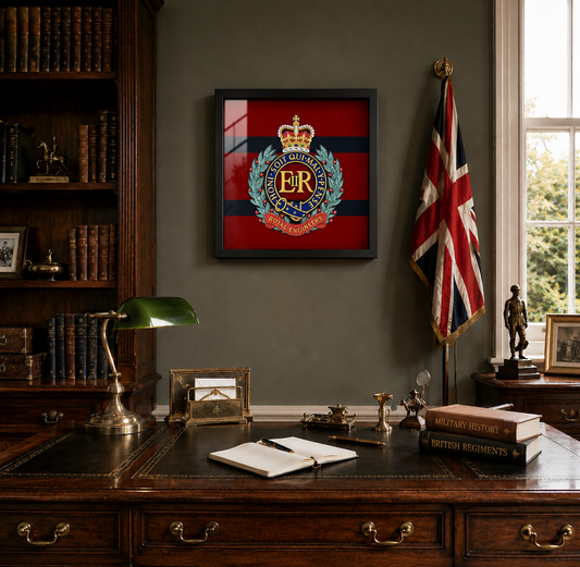 Royal Engineers Queen's Crown Cap Badge Display Frame | Officially Licensed