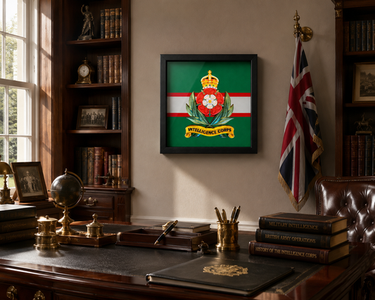 Intelligence Corps King's Crown Cap Badge Display Frame | Officially Licensed