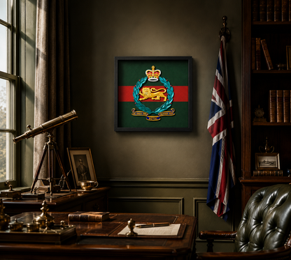 King's Own Royal Border Regiment Full Colour Cap Badge Regimental Colours Display Frame | Officially Licensed