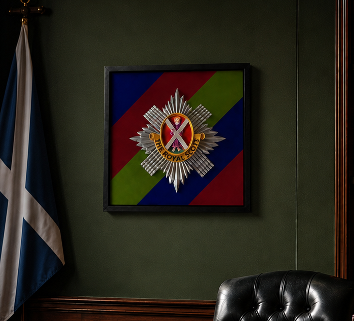 The Royal Scots (The Royal Regiment) 3D Cap Badge Display Frame | Officially MOD Licensed
