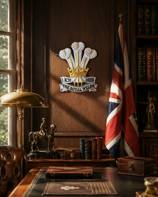 The Royal Welsh Silver, Gold & White Cap Badge | Officially Licensed