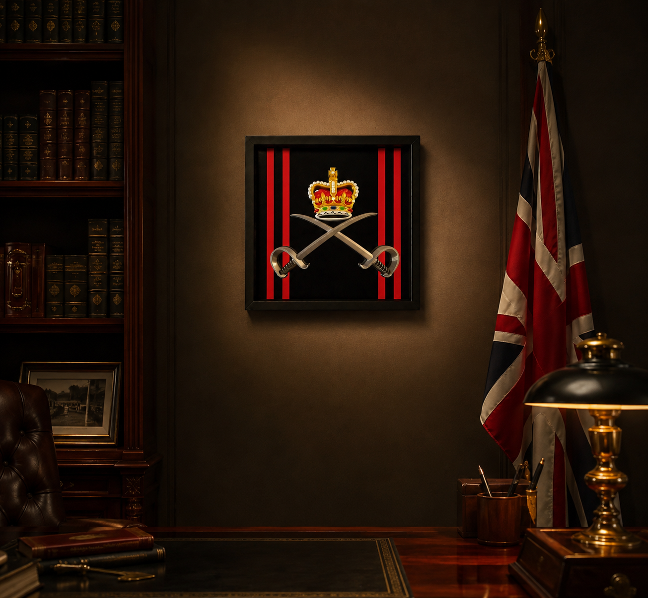 RAPTC Queen's Crown Cap Badge Display Frame | Official MOD-Licensed Gift