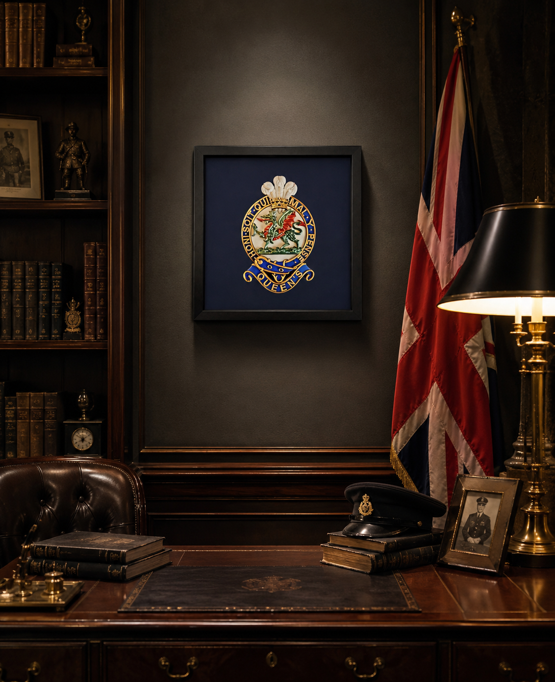Queen's Regiment Cap Badge Display Frame | Official MOD-Licensed Gift