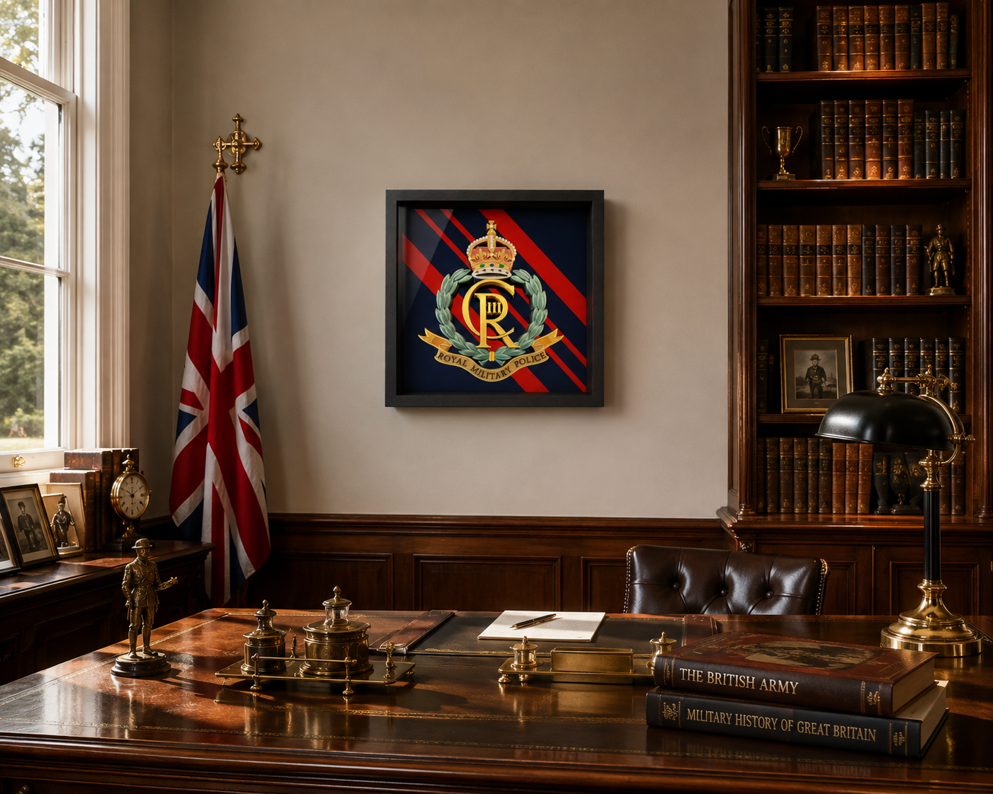 Royal Military Police Cap Badge Display Frame – King's Crown | Officially Licensed