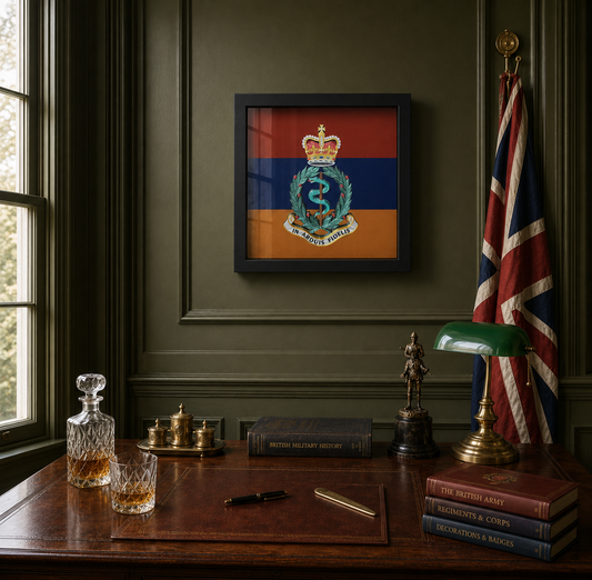 Royal Army Medical Corps Queen's Crown Cap Badge Display Frame | Officially Licensed