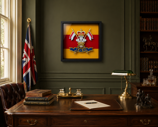 9th/12th Royal Lancers Cap Badge (Prince of Wales) Display Frame | Officially Licensed
