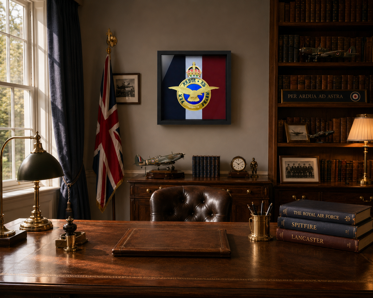 Royal Air Force King's Crown Emblem Display Frame | Officially Licensed