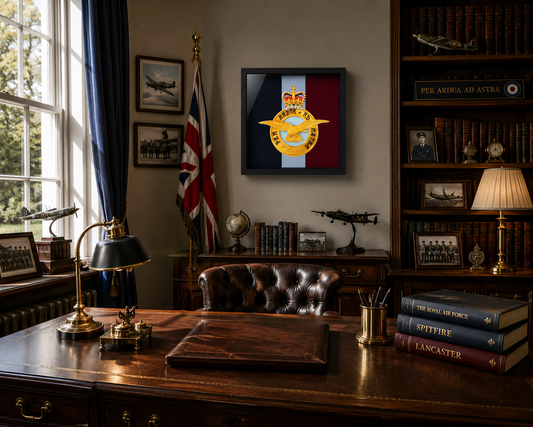 Royal Air Force Queen's Crown Emblem Display Frame | Officially Licensed