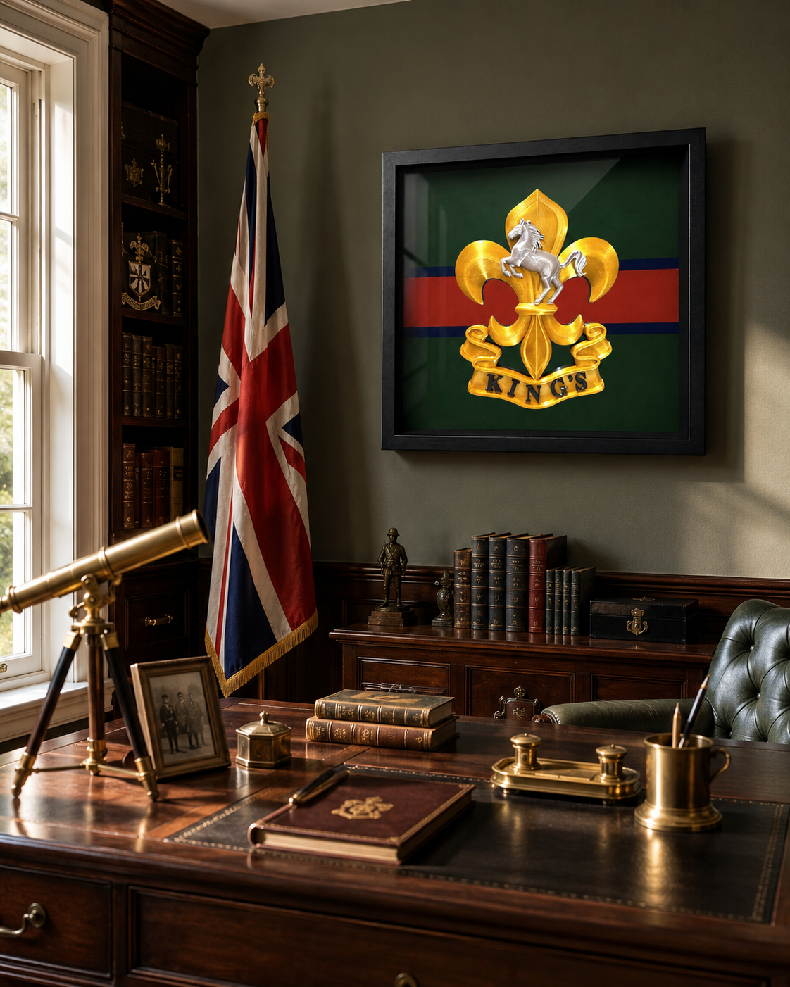 The King's Regiment Cap Badge Display Frame | Officially Licensed