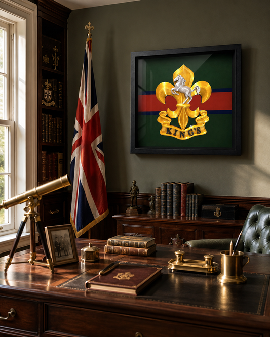 The King's Regiment Cap Badge Display Frame | Officially Licensed