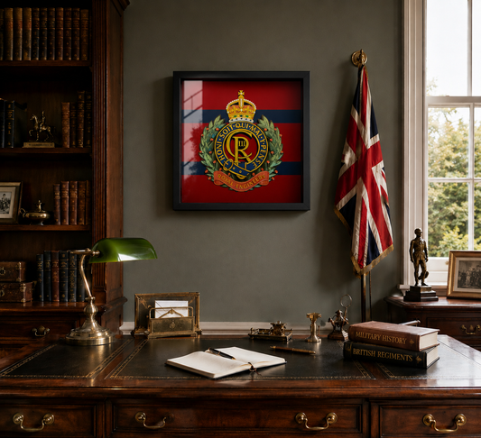 Royal Engineers King's Crown Cap Badge Display Frame | Officially Licensed