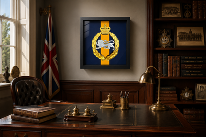 King's Own Royal Border Regiment Silver & Gold Cap Badge & Stable Belt Display Frame | Officially Licensed