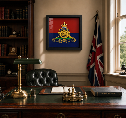 Royal Regiment of Artillery King's Crown Cap Badge Display Frame | Officially Licensed