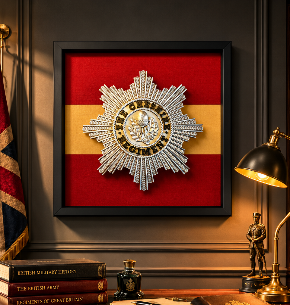 Cheshire Regiment 3D Cap Badge Display Frame | Officially MOD Licensed
