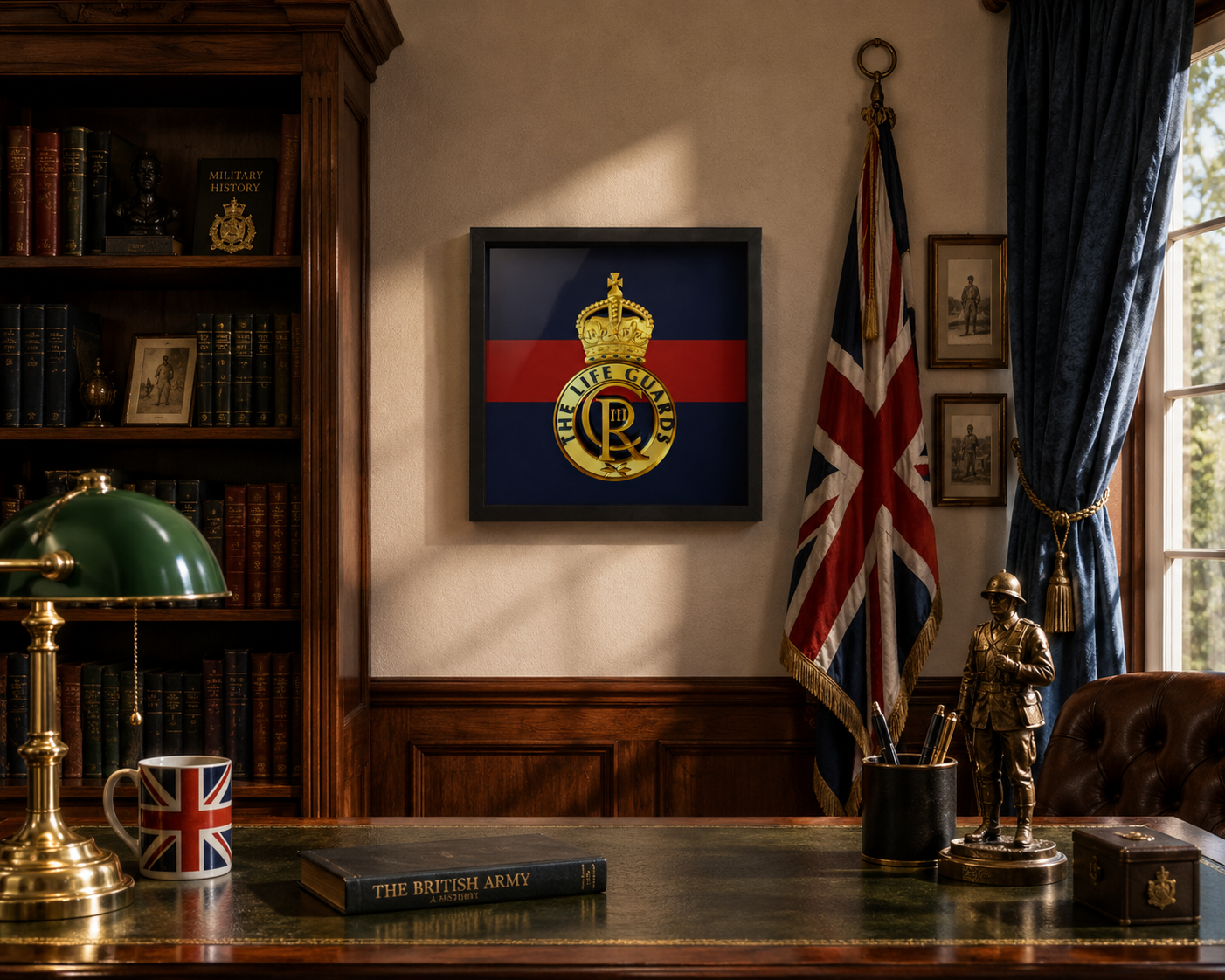 Life Guards Cap Badge Display Frame – King's Crown | Officially Licensed