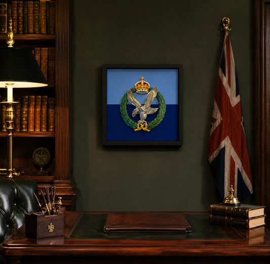 Army Air Corps Cap Badge Display Frame – Military Colour | King's Crown | Officially Licensed