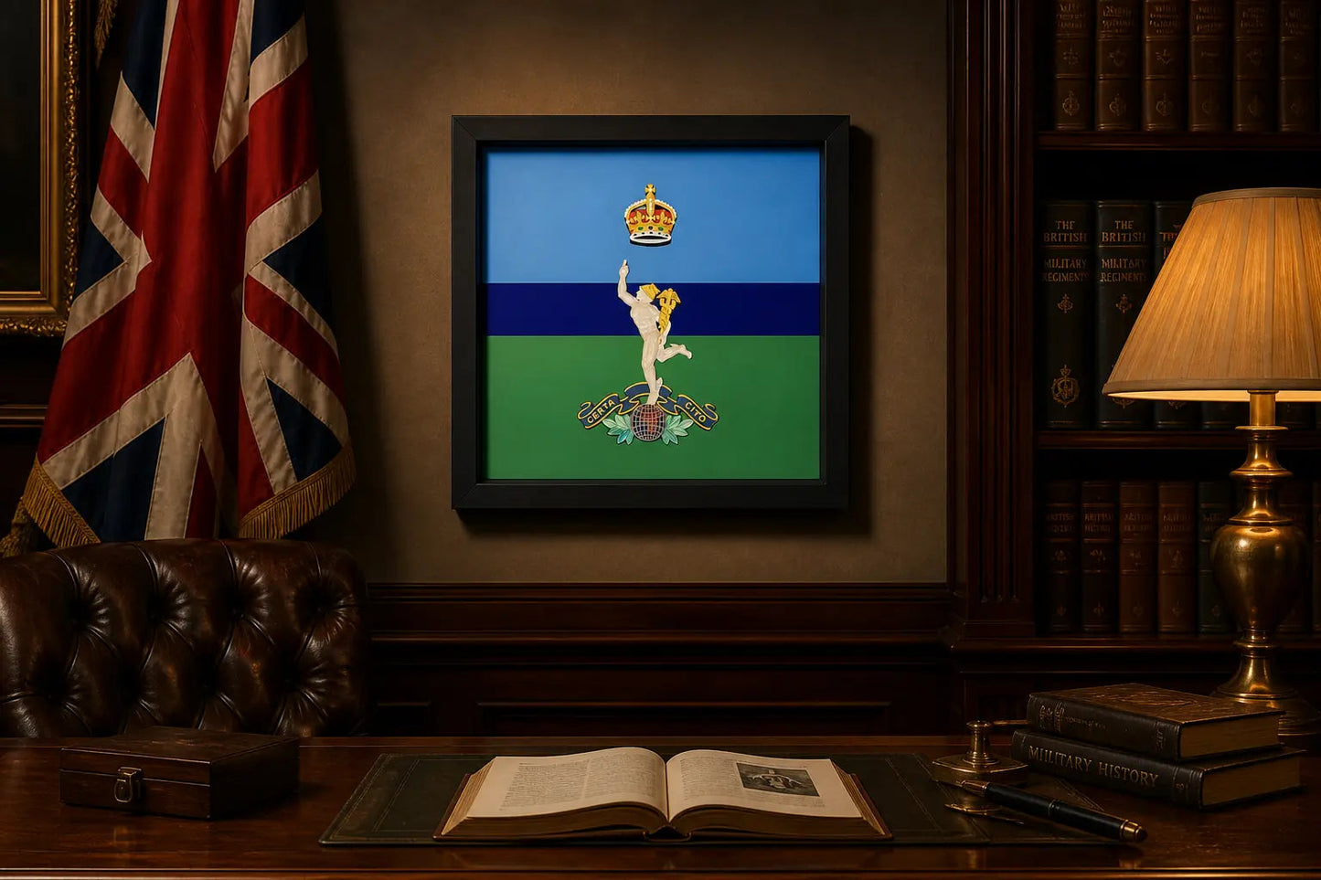 Royal Corps of Signals Cap Badge Display Frame – King's Crown | Officially Licensed