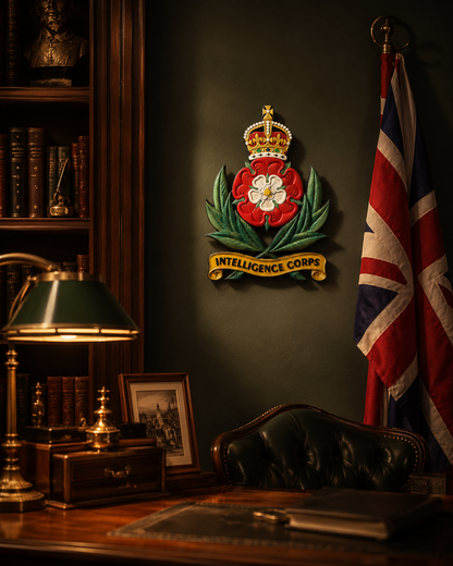 Intelligence Corps King's Crown Cap Badge