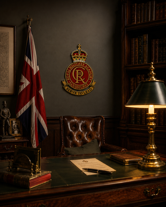 Royal Military Academy Sandhurst 3D Printed Cap Badge King's Crown