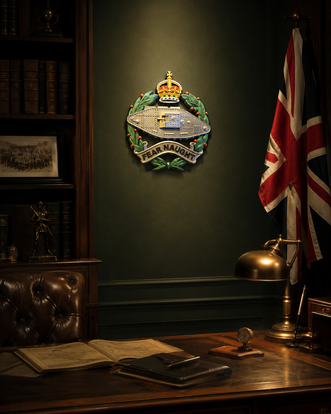 Royal Tank Regiment 3D Printed Cap Badge King's Crown