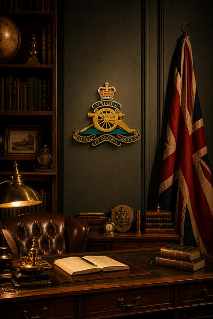 The Royal Regiment Of Artillery 3D Printed Cap Badge Queen's Crown