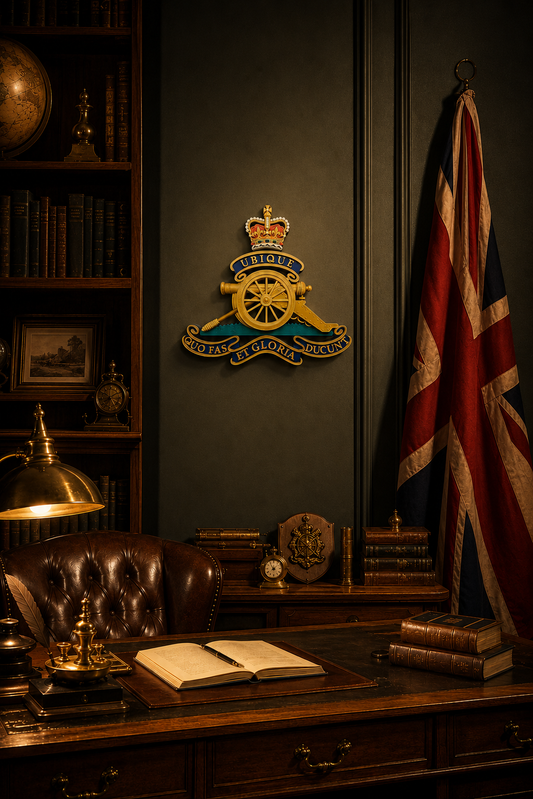 The Royal Regiment Of Artillery 3D Printed Cap Badge Queen's Crown